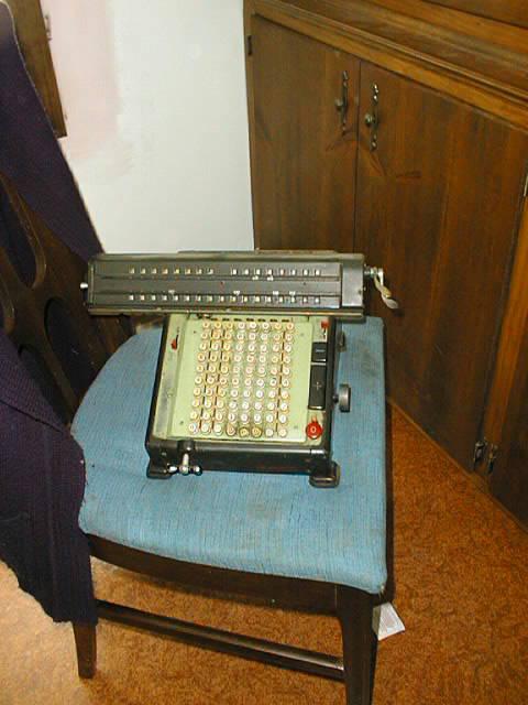 Grandfather's calculator. When he retired no one else wanted it so they let him keep it. Oly D-320L. 2000.