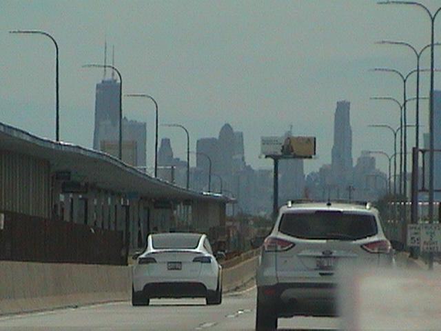 Chicago, Illinois seen from the highway. The John Hancock building is visible at left. (5-31-26)