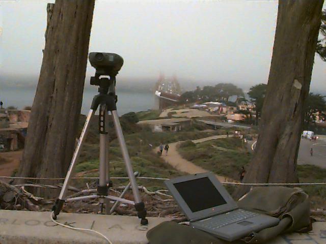 Unsuccessfully testing my Nikon lens on a Quicktake 150, because of Fogust. Shot on another Quicktake 150, 8-20-22.