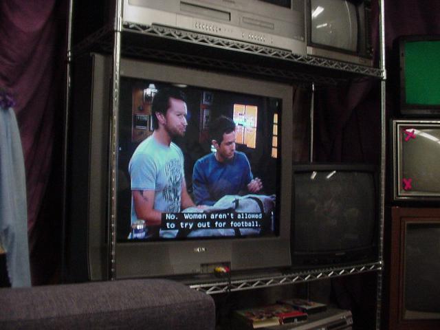Inside Communications Building at Southern Illinois University Carbondale. Watching IASIP S3E2 "The Gang Gets Invincible" (4-26-26)