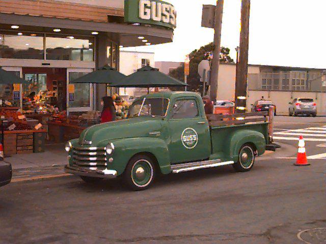 Truck outside Gus's, Noregia