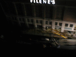 Using ImageMagick, i made a GIF animation of the overnight sequence of swinging the bridge in. 

They built this bridge to the side and swung it in place overnight, under my hotel window, 1999/12/19-20. Providence RI. Olympus 320L.